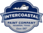 A blue and white logo for an industrial paint company.